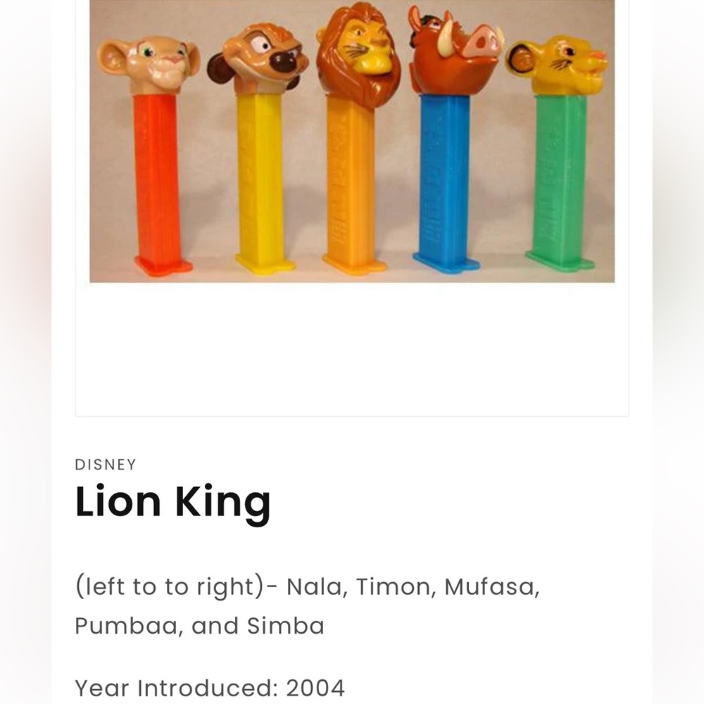 Sealed Disney Lion King PEZ Dispenser Set of 5